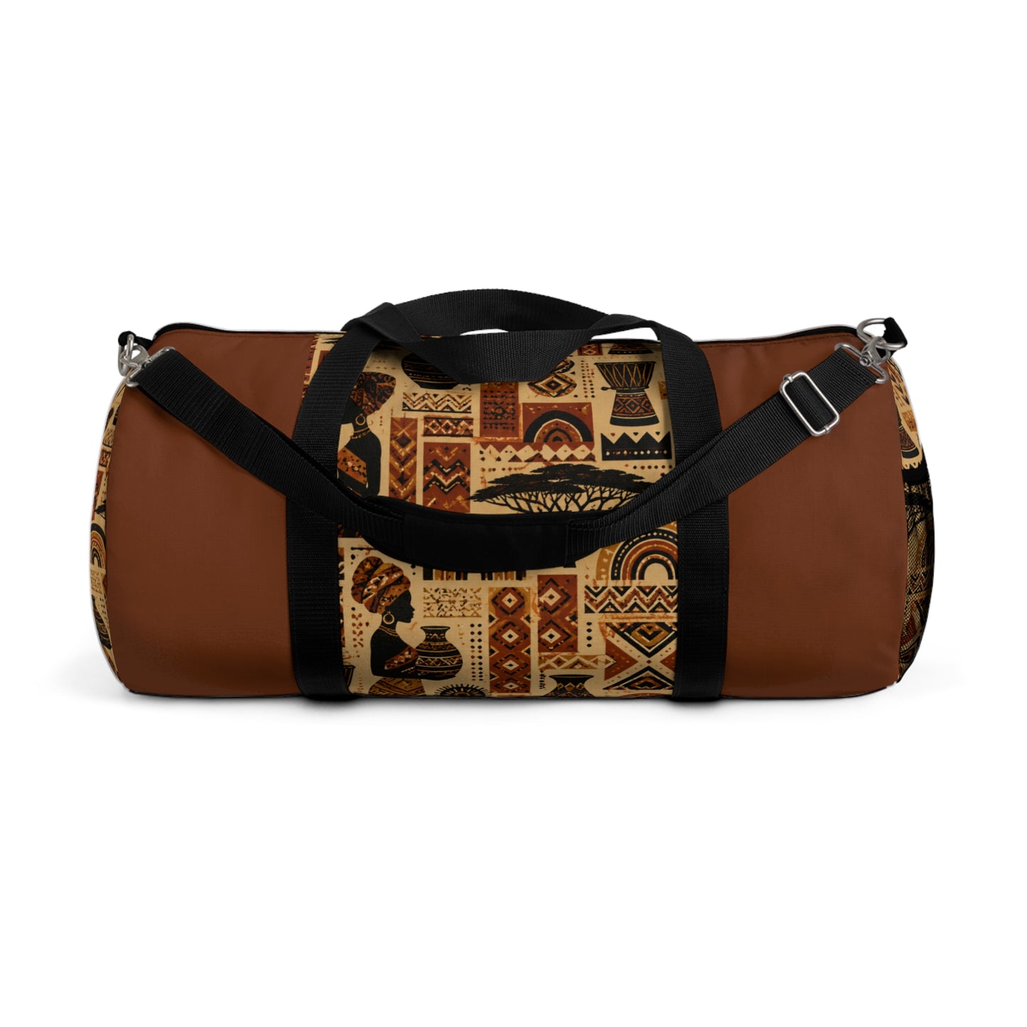African Tribal Ethnic Silhouette Pattern Gym Duffel Bag
