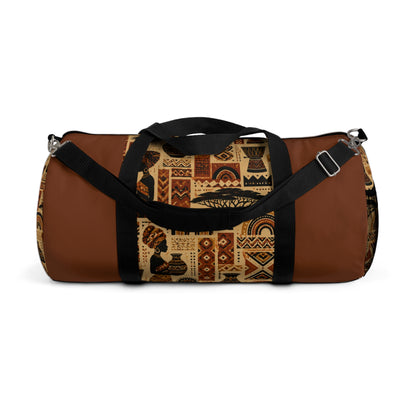 African Tribal Ethnic Silhouette Pattern Gym Duffel Bag