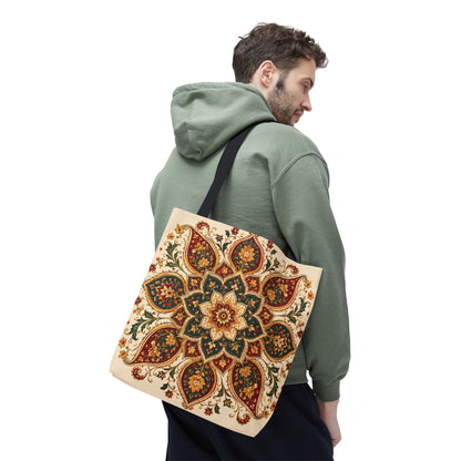 Indian Vintage Floral Mandala Full Art Tote Bag