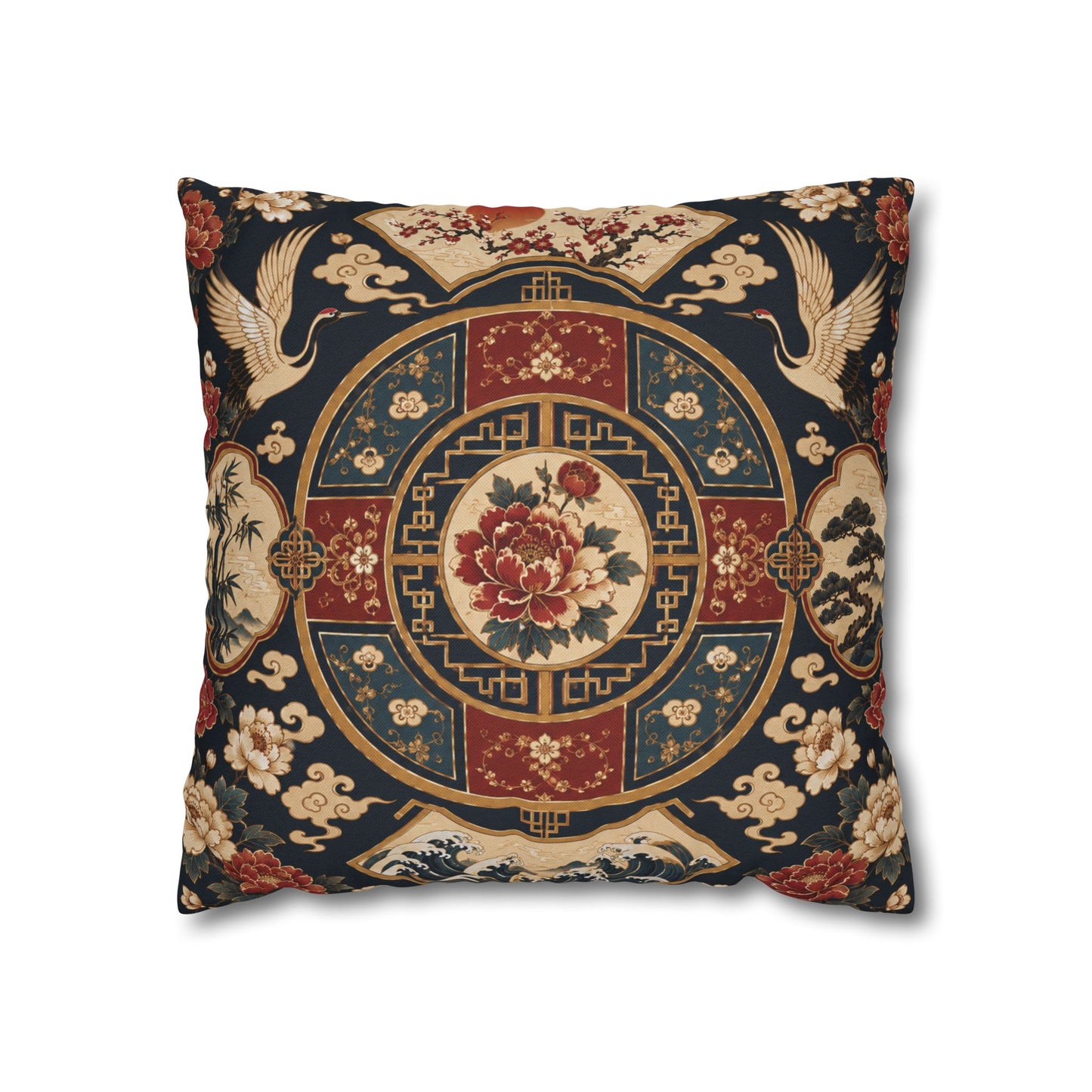 East Asian Oriental Medallion Pillowcase