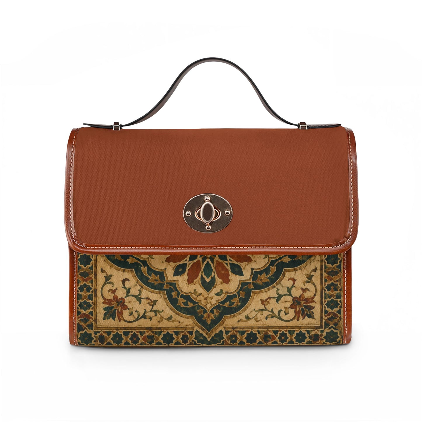 Vintage Moroccan Style Ornate Water Resistant Handbag With Shoulder Straps
