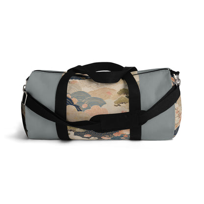 Vintage Japanese Cloudy Blue Wave & Clouds Duffel Bag