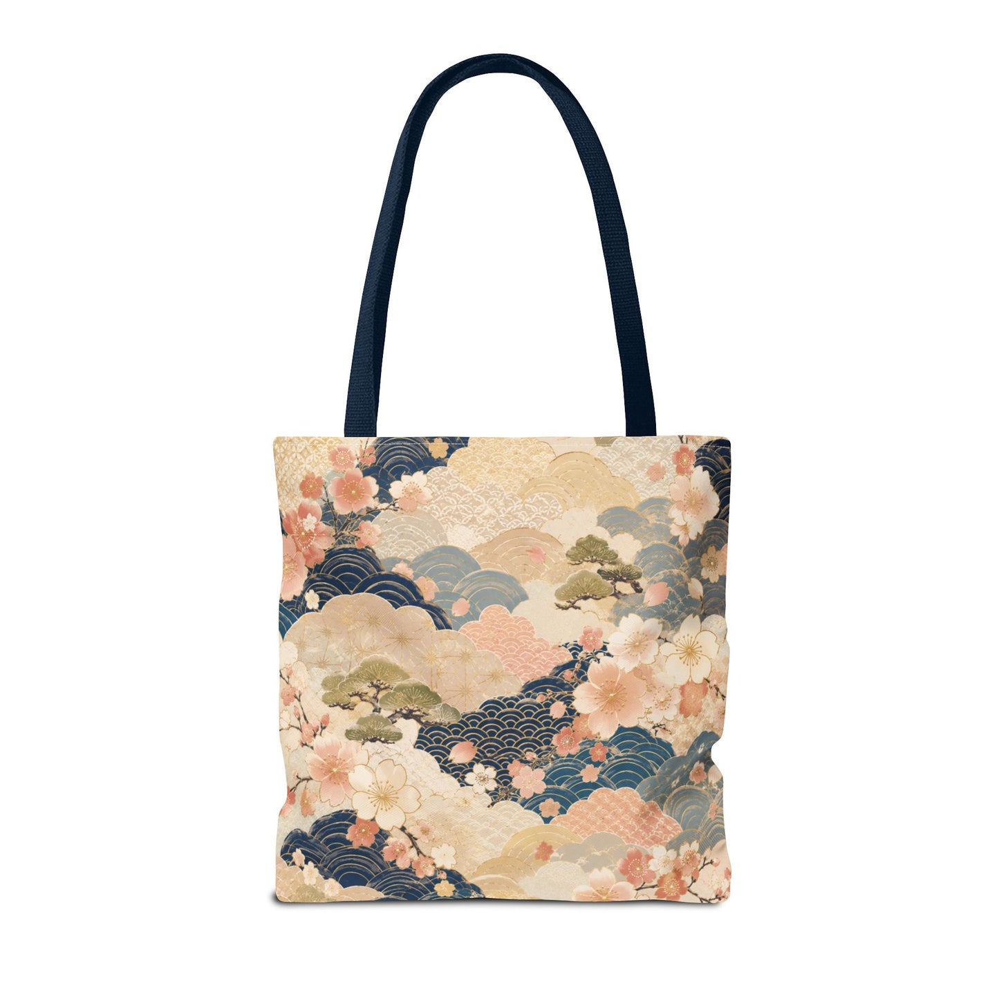 Vintage Japanese Waves & Clouds Painting Full Art Tote Bag
