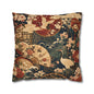 East Asian Floral Crane Pillow Case