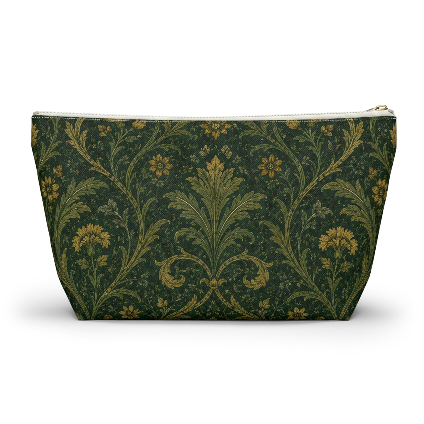 William Morris Forest Green Damask Makeup Accessory Pouch