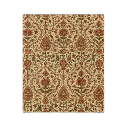 Moroccan Rose Traditional Plush Mircofiber Blanket
