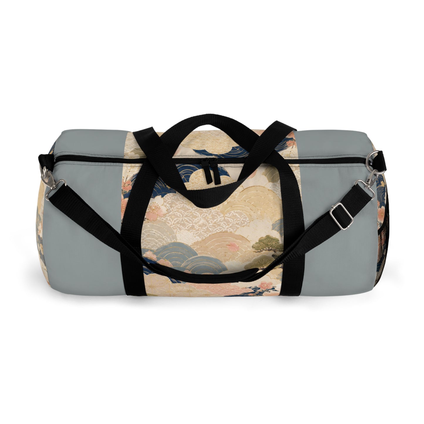 Vintage Japanese Cloudy Blue Wave & Clouds Duffel Bag
