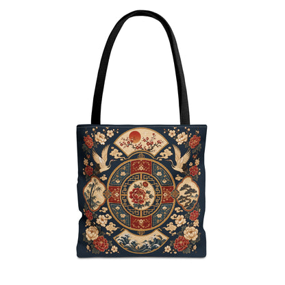 East Asian Vintage Oriental Medallion Full Art Tote Bag