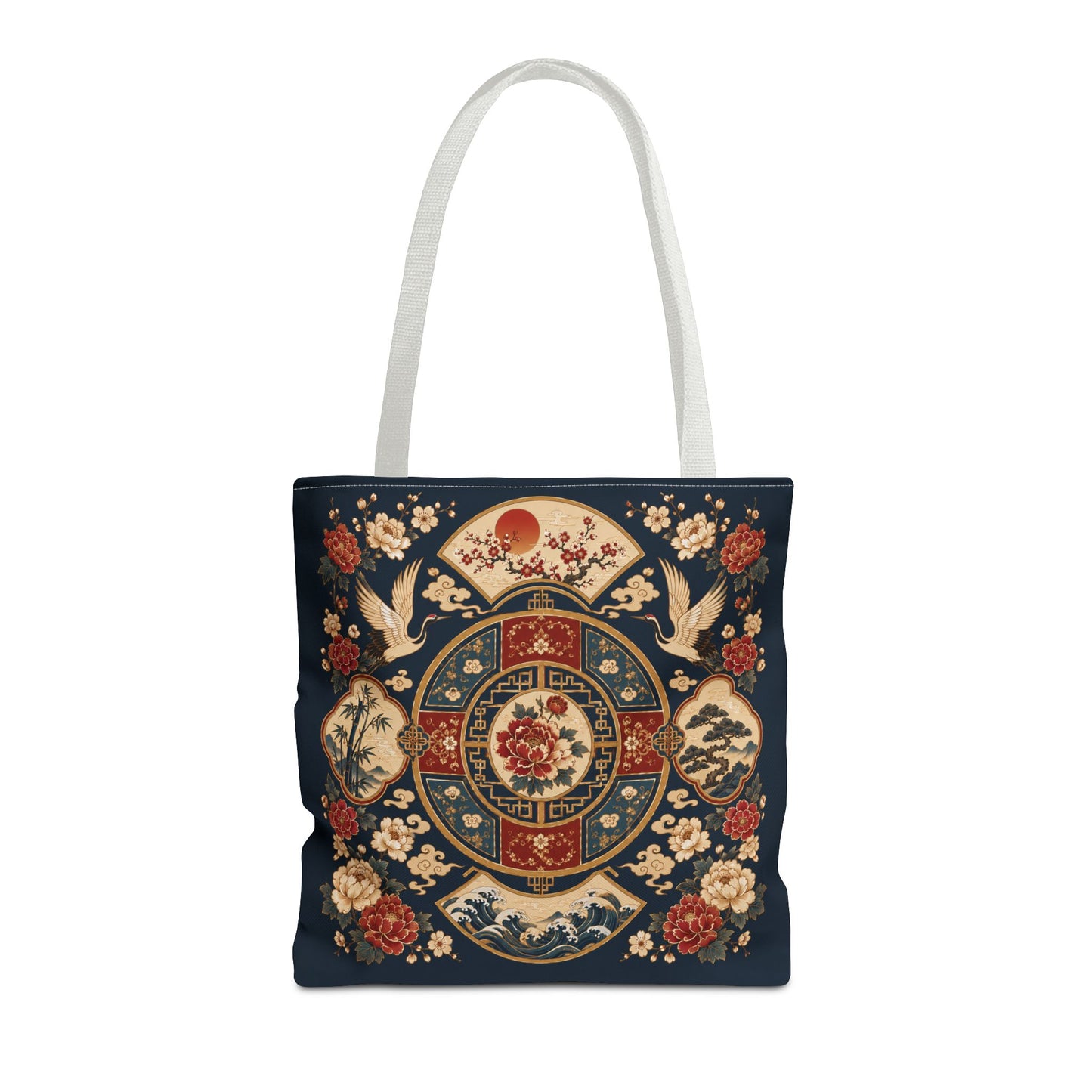 East Asian Vintage Oriental Medallion Full Art Tote Bag