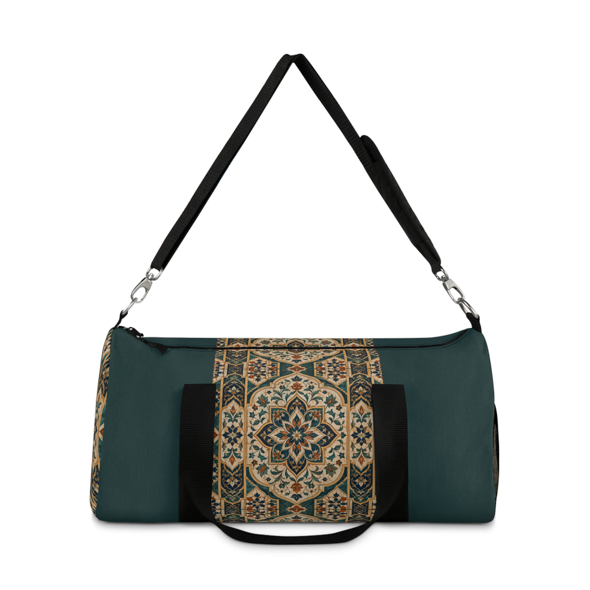 Moroccan Teal Chevron Oriental Gym Duffel Bag