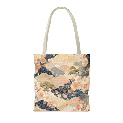 Vintage Japanese Waves & Clouds Painting Full Art Tote Bag