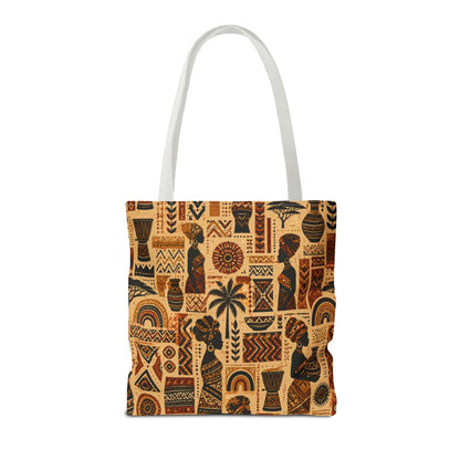 African Tribal Ethnic Silhouette Pattern Full Art Tote Bag