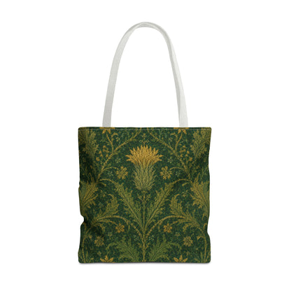 William Morris Forest Green Damask Floral Full Tote Bag