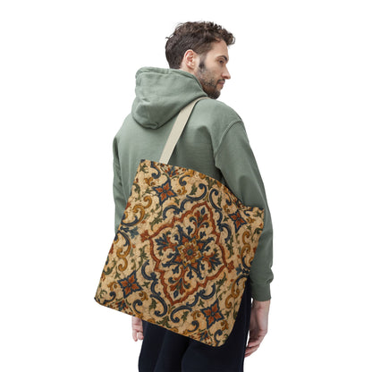 Full Art Moroccan Ornate Traditional Canvas Tote Bag
