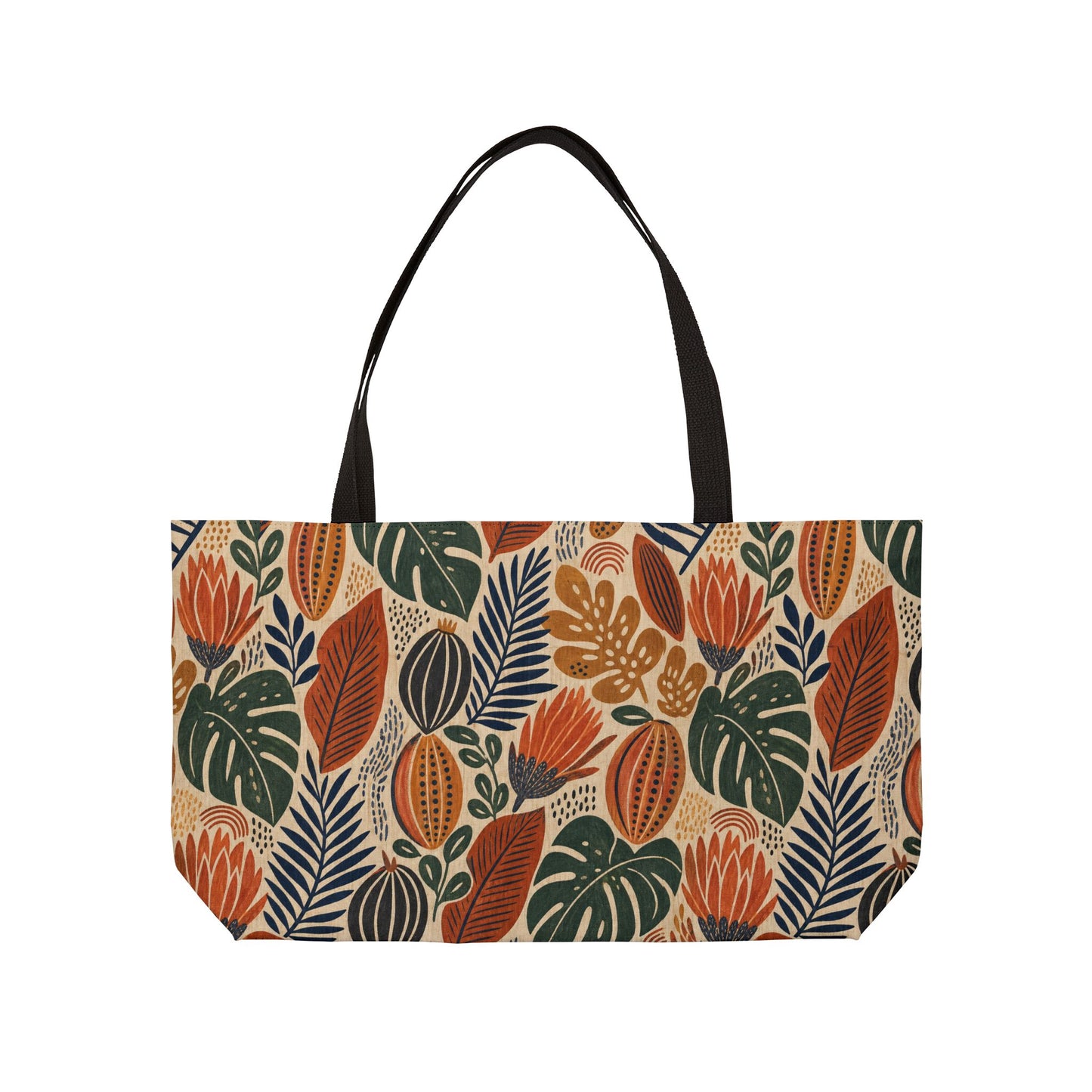 African Tribal Botanical Cacti Leaf Weekender Tote Bag