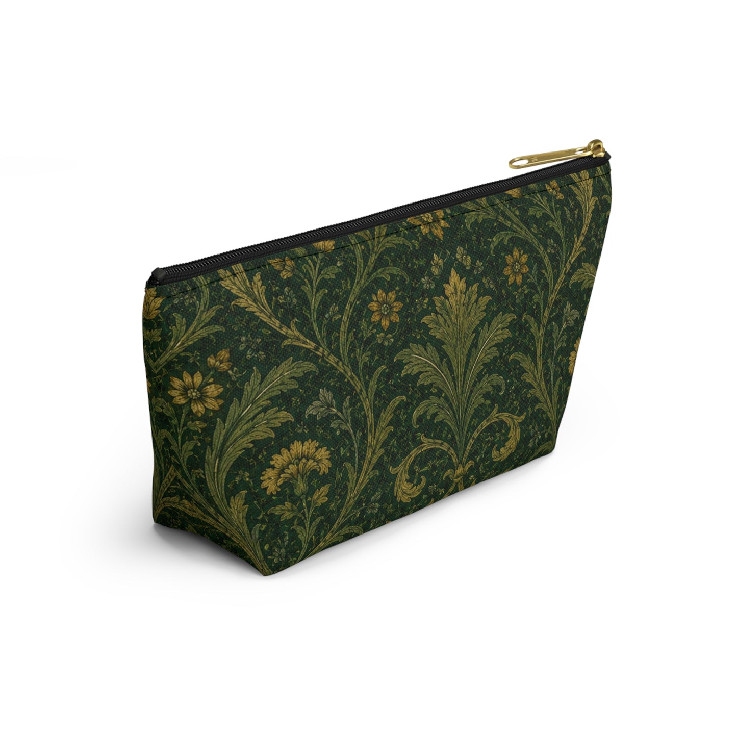 William Morris Forest Green Damask Makeup Accessory Pouch