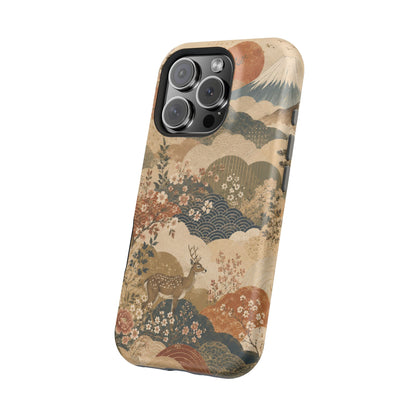 Vintage Japanese Animal Landscape Magnetic Impact-Resistant iPhone Cases