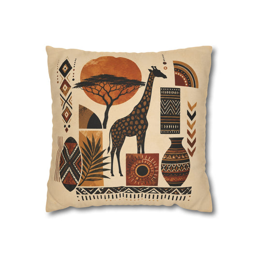 African Safari Giraffe Pillowcase Cover