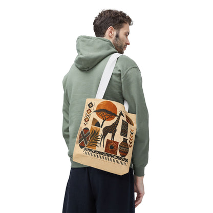 African Safari Giraffe Full Art Tote Bag