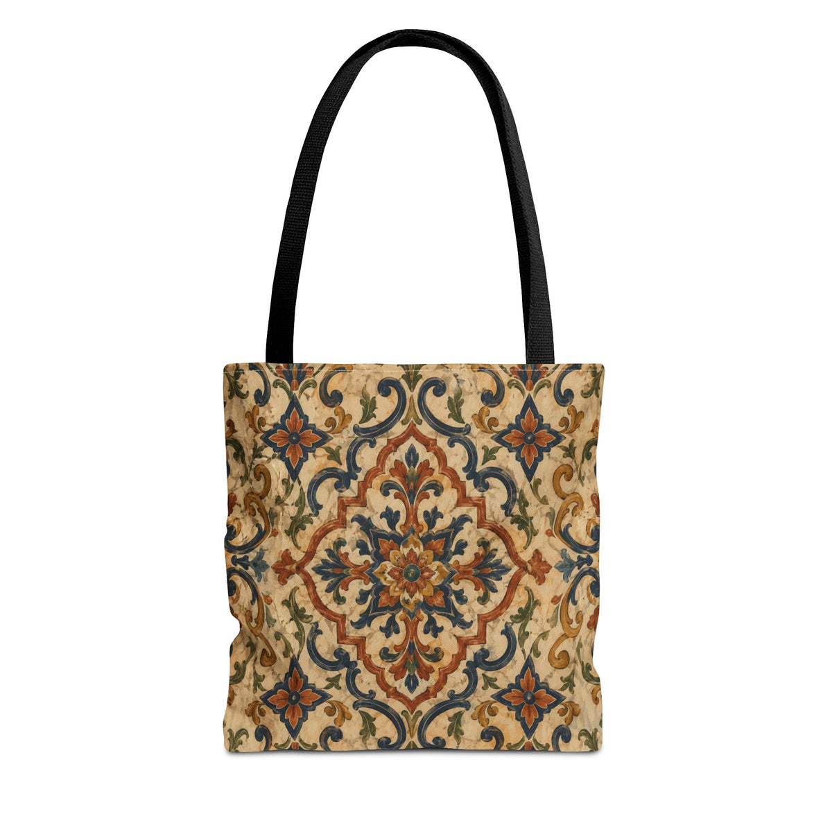 Full Art Moroccan Ornate Traditional Canvas Tote Bag