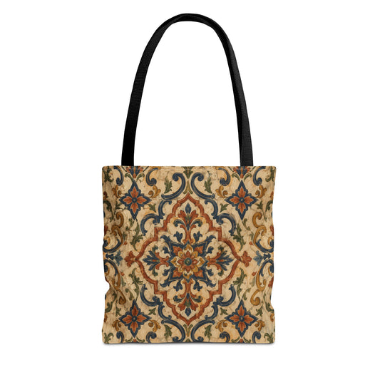 Full Art Moroccan Ornate Traditional Canvas Tote Bag