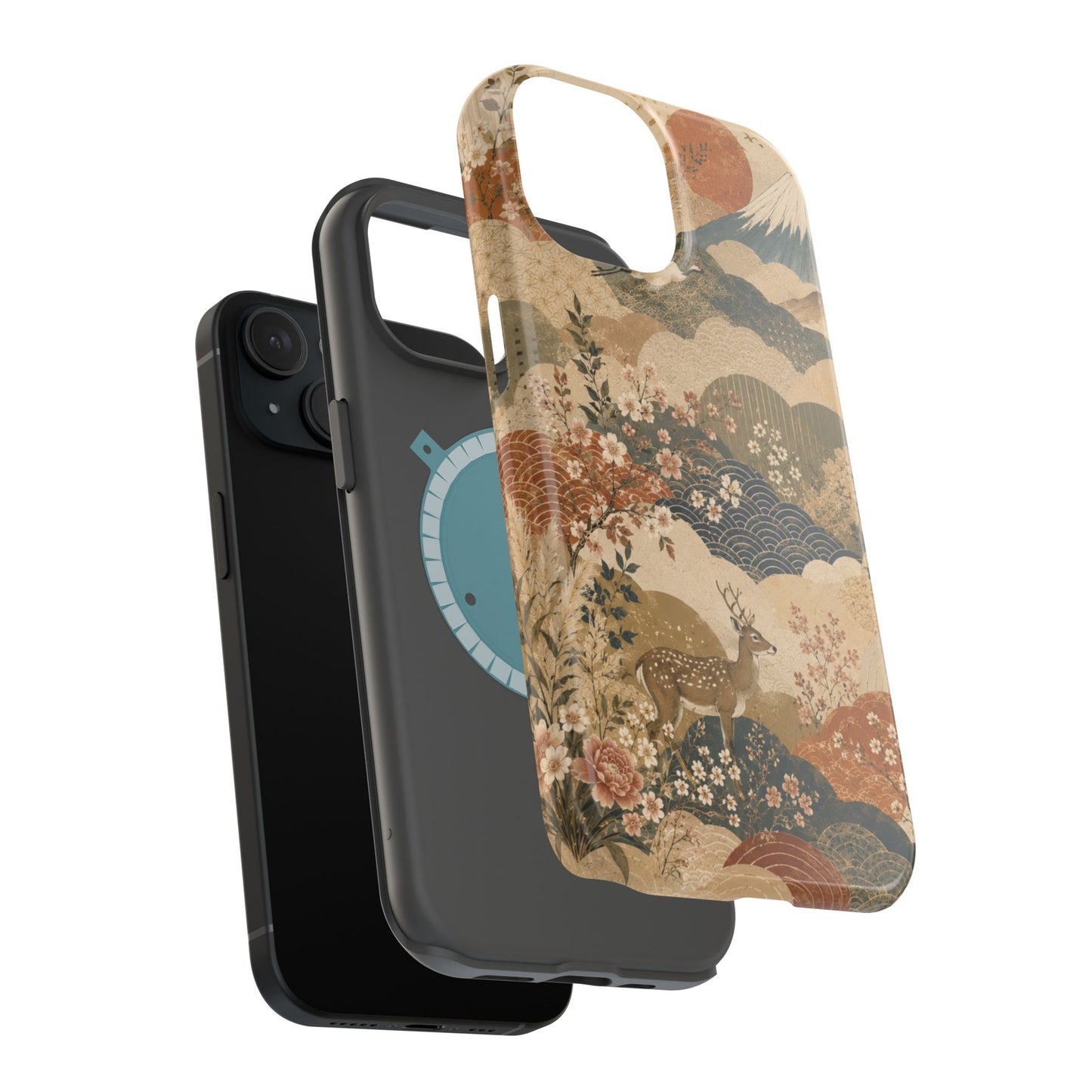 Vintage Japanese Animal Landscape Magnetic Impact-Resistant iPhone Cases