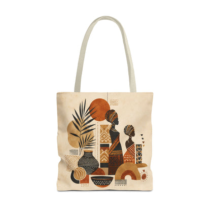 African Silhouette Pattern Full Art Tote Bag