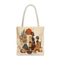 African Silhouette Pattern Full Art Tote Bag