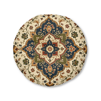 Indian Vintage Persian Round Tufted Floor Pillow
