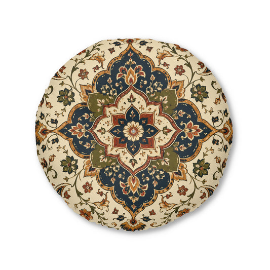 Indian Vintage Persian Round Tufted Floor Pillow