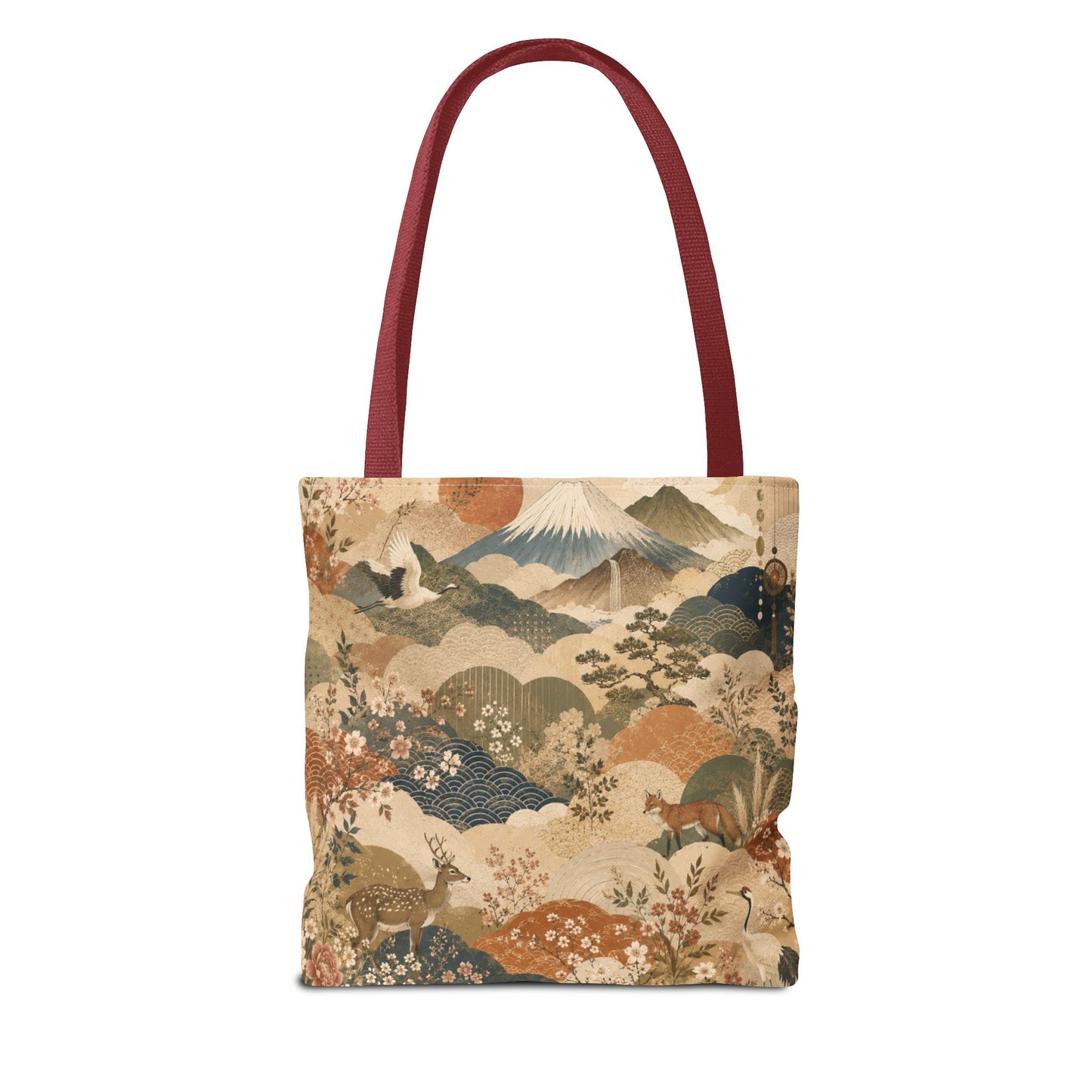 Vintage Japanese Animal Landscape Painting Full Art Tote Bag
