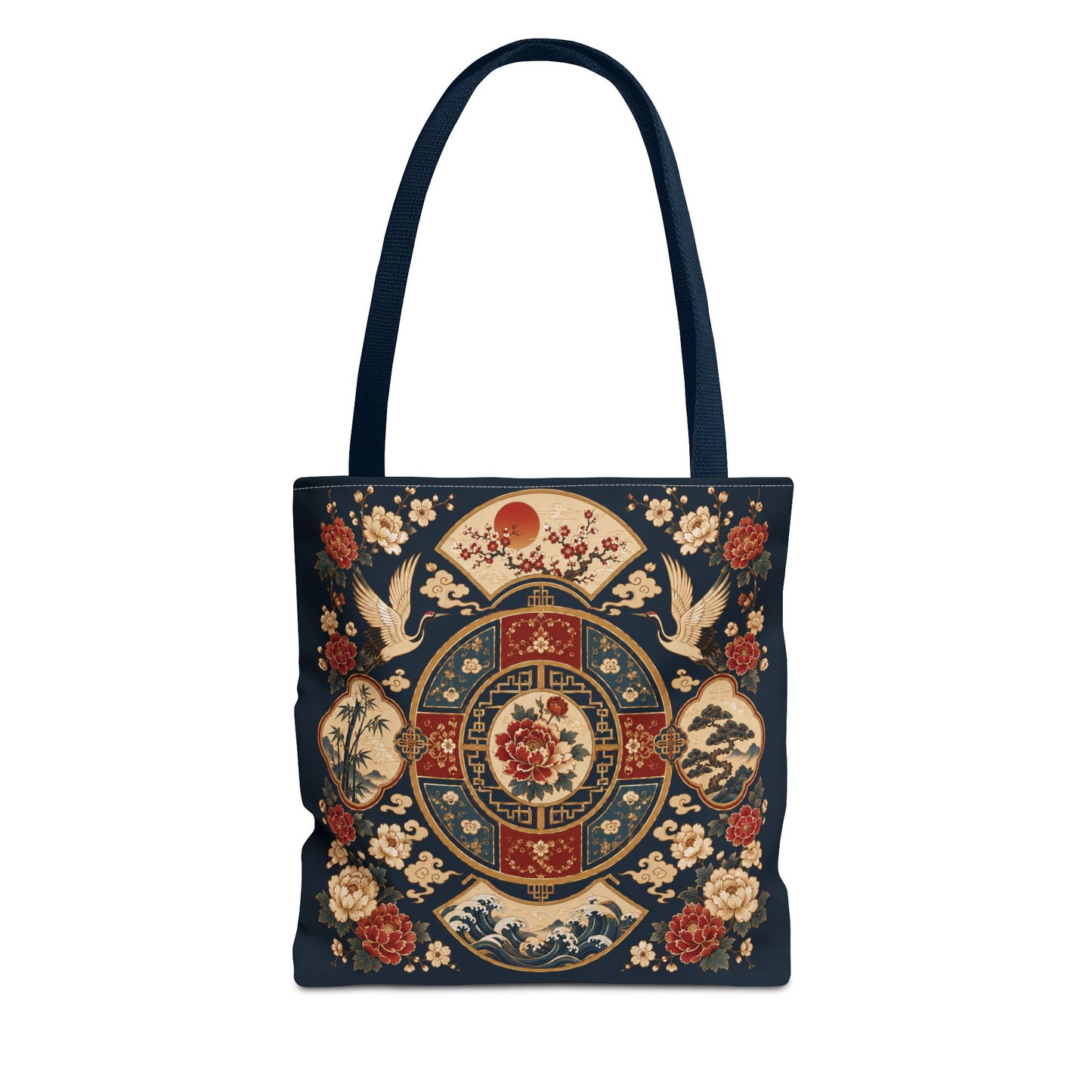 East Asian Vintage Oriental Medallion Full Art Tote Bag