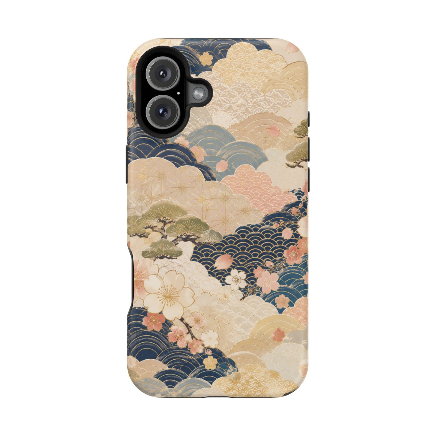 Vintage Japanese Floral Wave Magnetic Impact-Resistant iPhone Cases