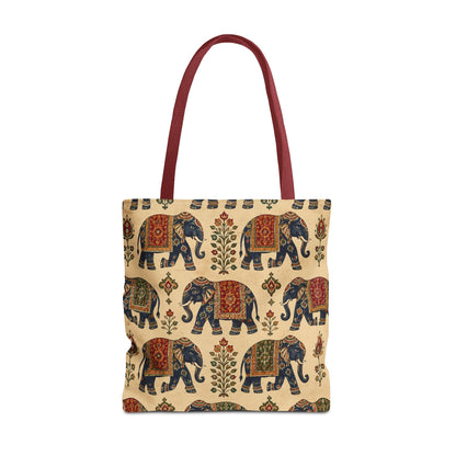 Indian Vintage Traditional Elephant Tapestry Full Art Tote Bag