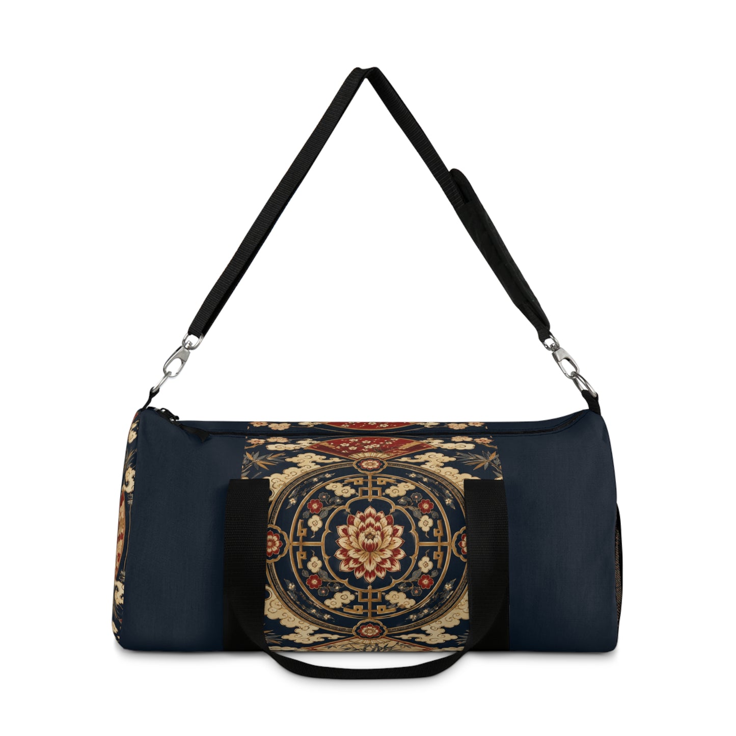 East Asian Mandala Navy Blue Duffel Gym Bag