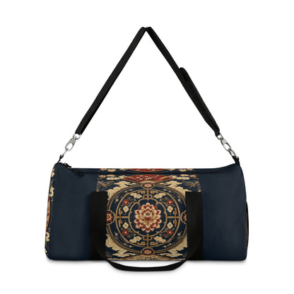 East Asian Mandala Navy Blue Duffel Gym Bag