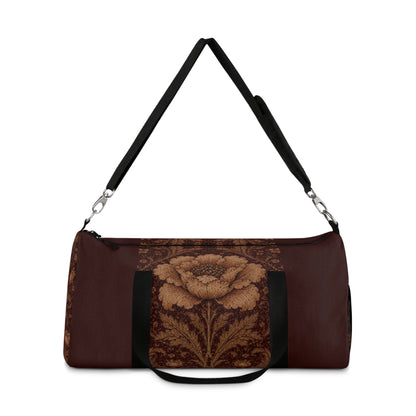 William Morris Floral Damask Maroon Rose Duffel Gym Bag