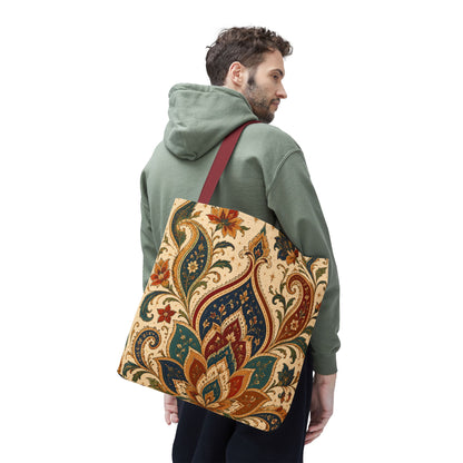 Indian Vintage Paisley Floral Full Art Tote Bag