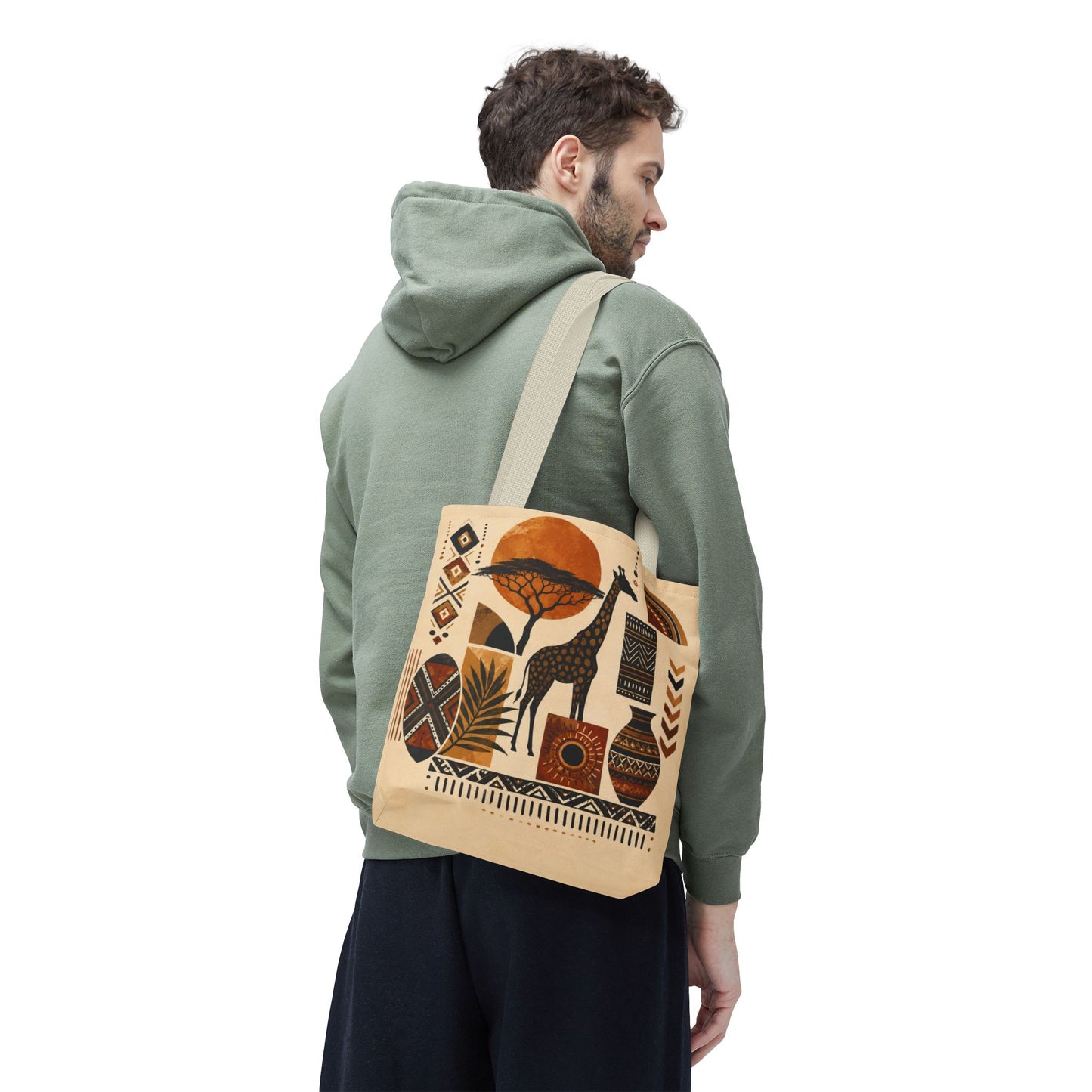 African Safari Giraffe Full Art Tote Bag