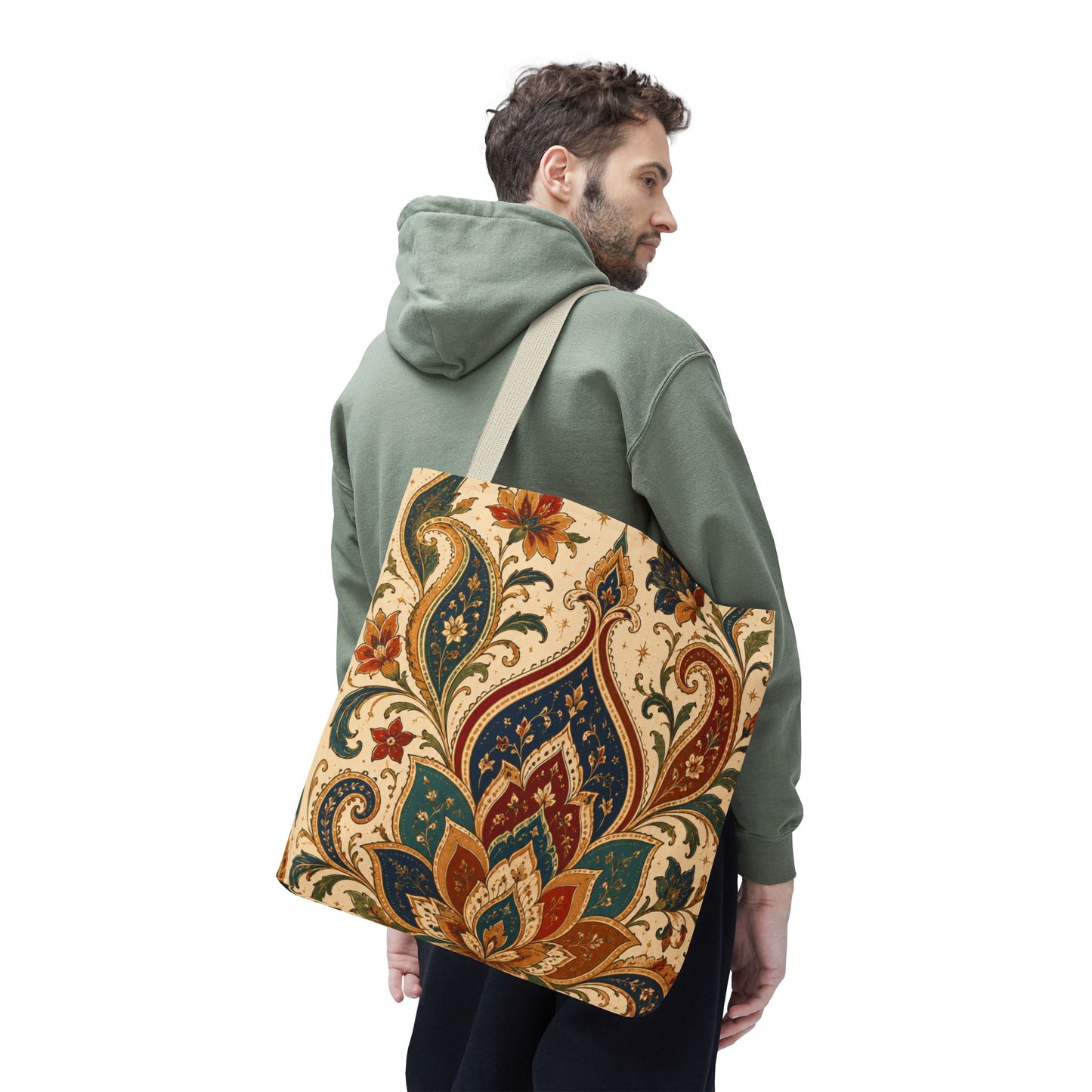 Indian Vintage Paisley Floral Full Art Tote Bag