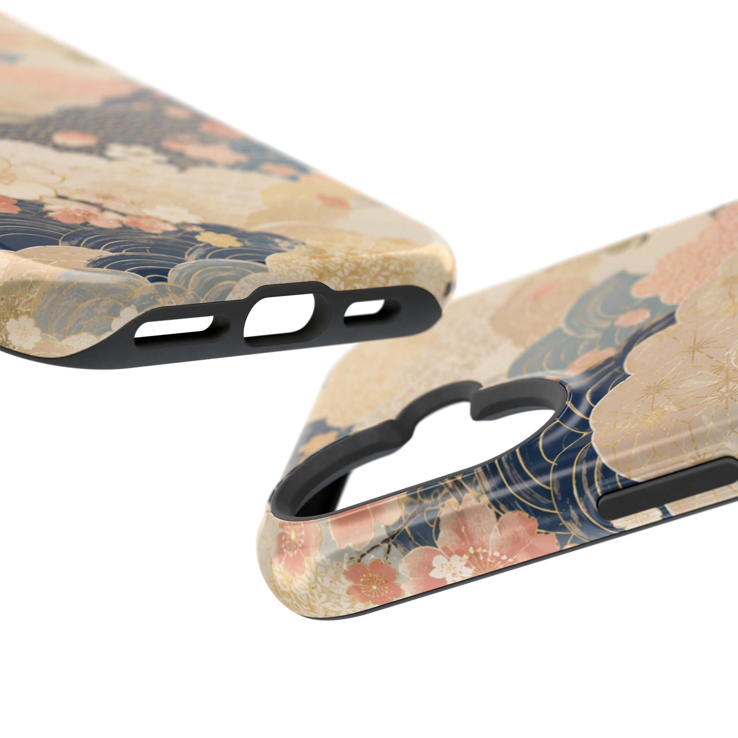 Vintage Japanese Floral Wave Magnetic Impact-Resistant iPhone Cases