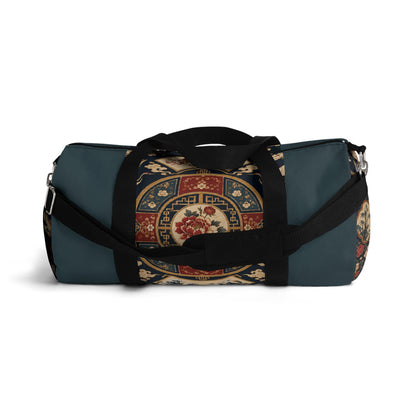 East Asian Oriental Medallion Myrtle Green Duffel Gym Bag