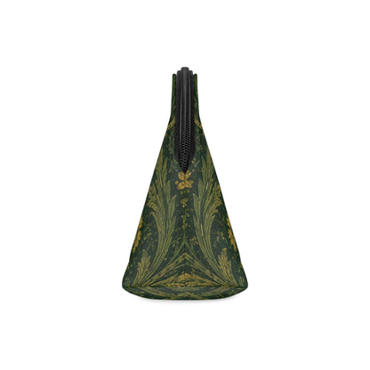William Morris Forest Green Damask Floral Makeup Cosmetic bag