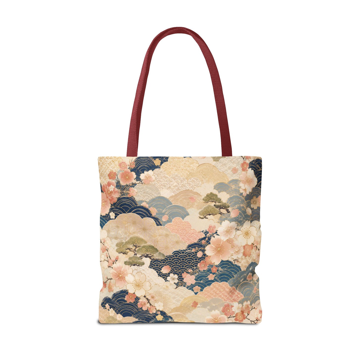 Vintage Japanese Waves & Clouds Painting Full Art Tote Bag