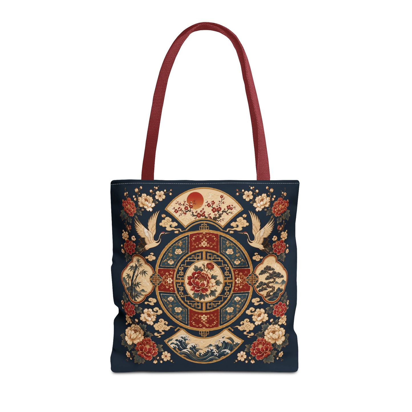 East Asian Vintage Oriental Medallion Full Art Tote Bag