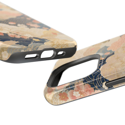 Vintage Japanese Floral Wave Magnetic Impact-Resistant iPhone Cases
