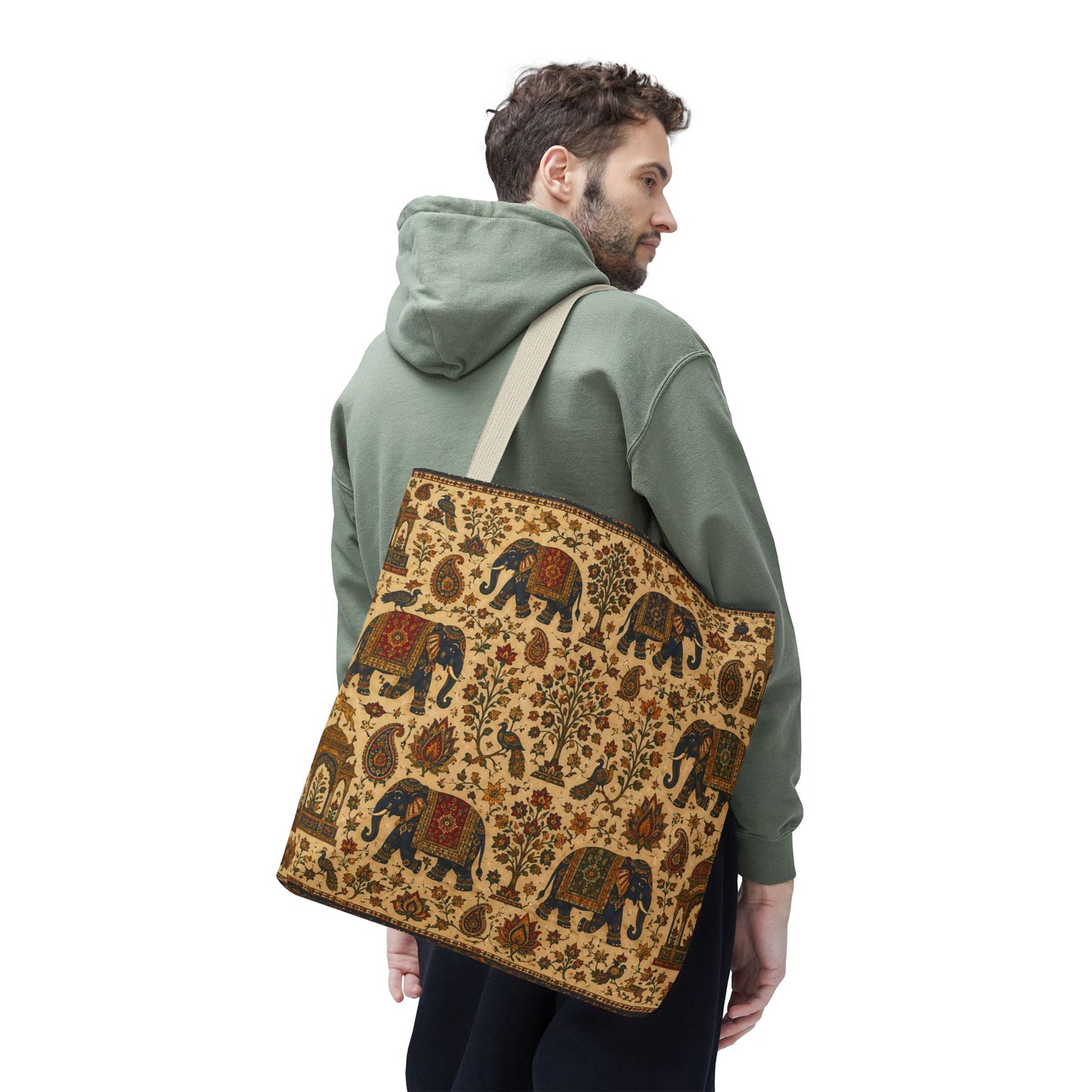 Indian Vintage Traditional Elephant Full Art Tote Bag