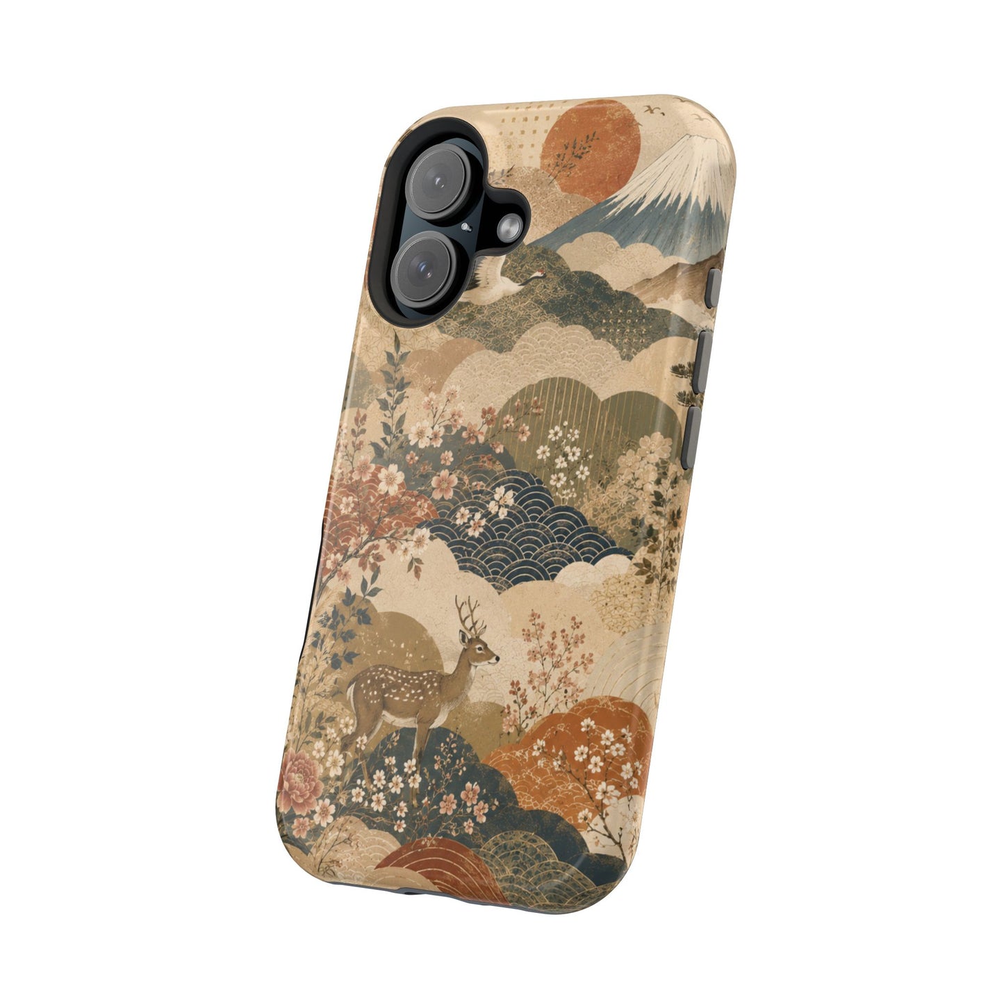 Vintage Japanese Animal Landscape Magnetic Impact-Resistant iPhone Cases