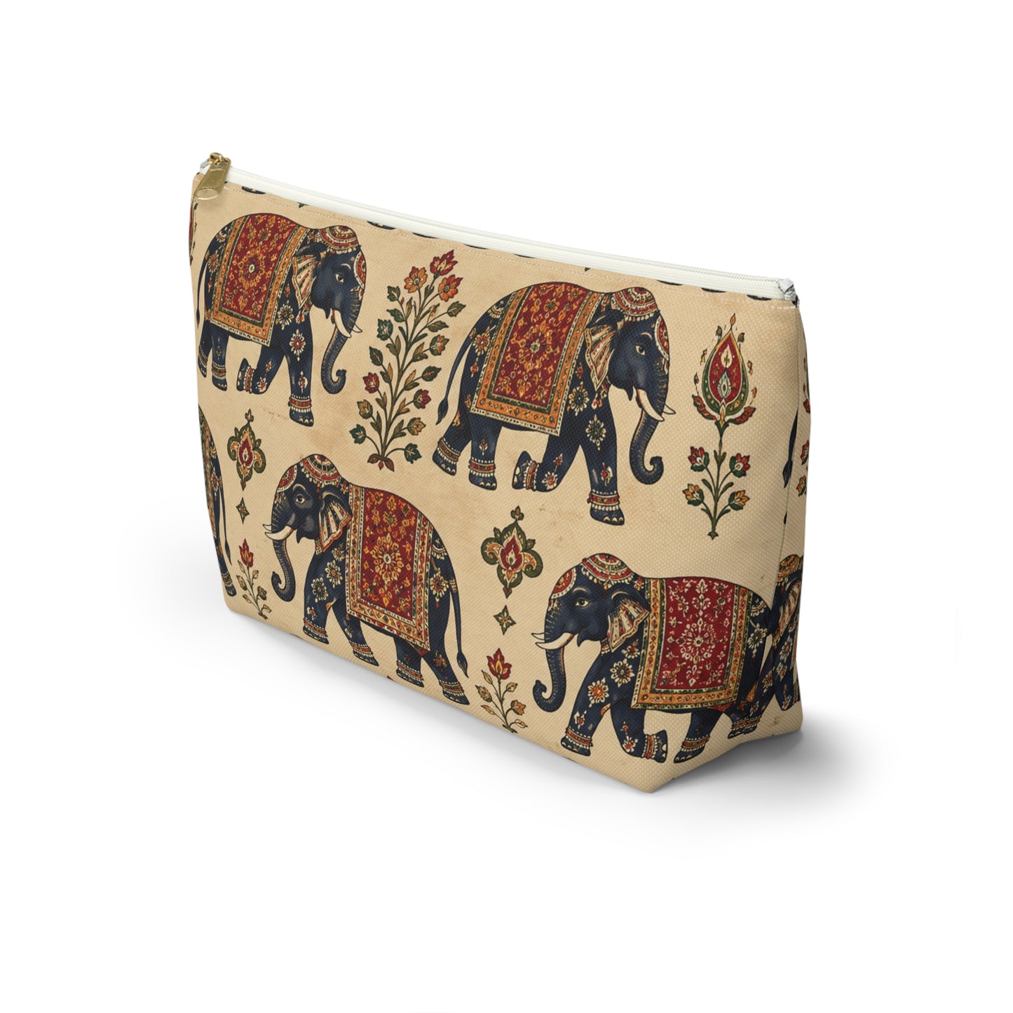 Indian Vintage Traditional Elephant Tapestry Makeup Accessory Pouch