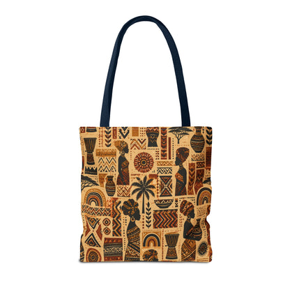African Tribal Ethnic Silhouette Pattern Full Art Tote Bag